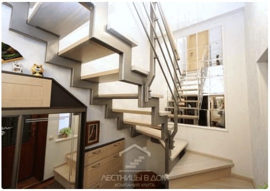 Металлическая лестница в стиле Модерн