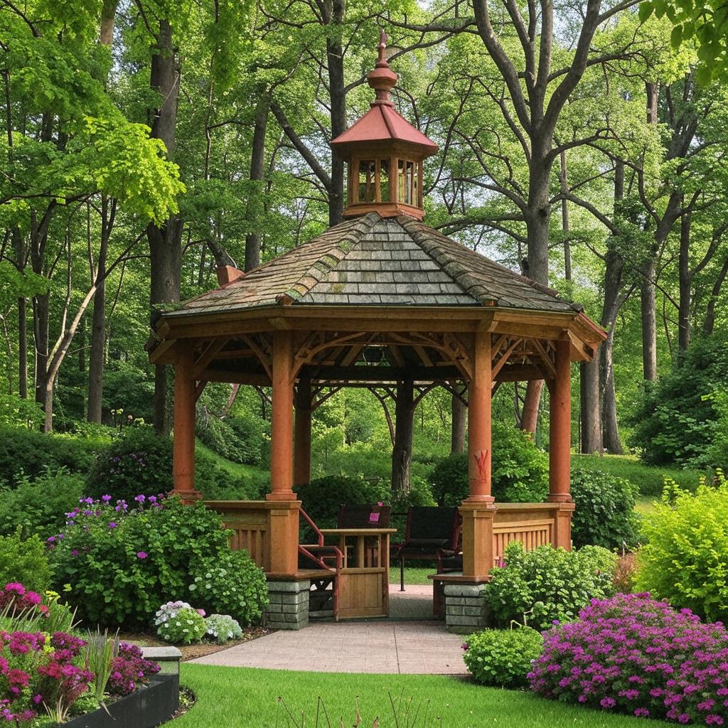 Интересные идеи садовых деревянных беседок для дачи